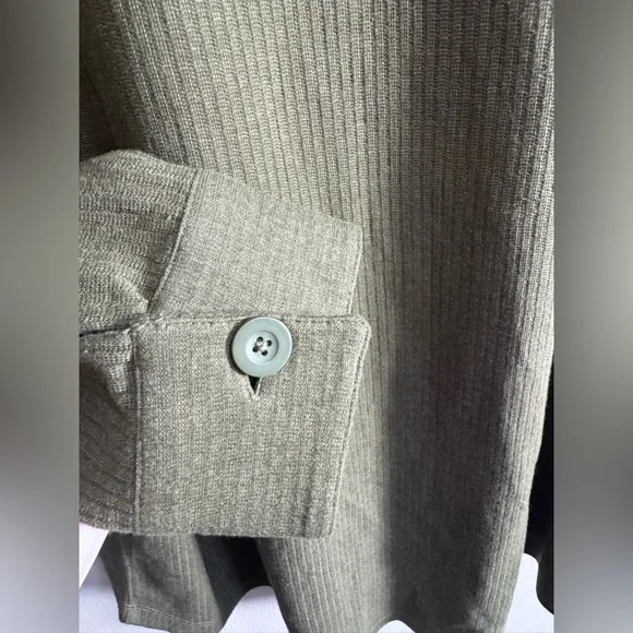 Natural Reflections Olive Hooded Knit Shacket XXL - Picture 3 of 5